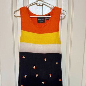 RARE Vintage Michael Simon Halloween Candy Corn Sweater Dress - Size Small